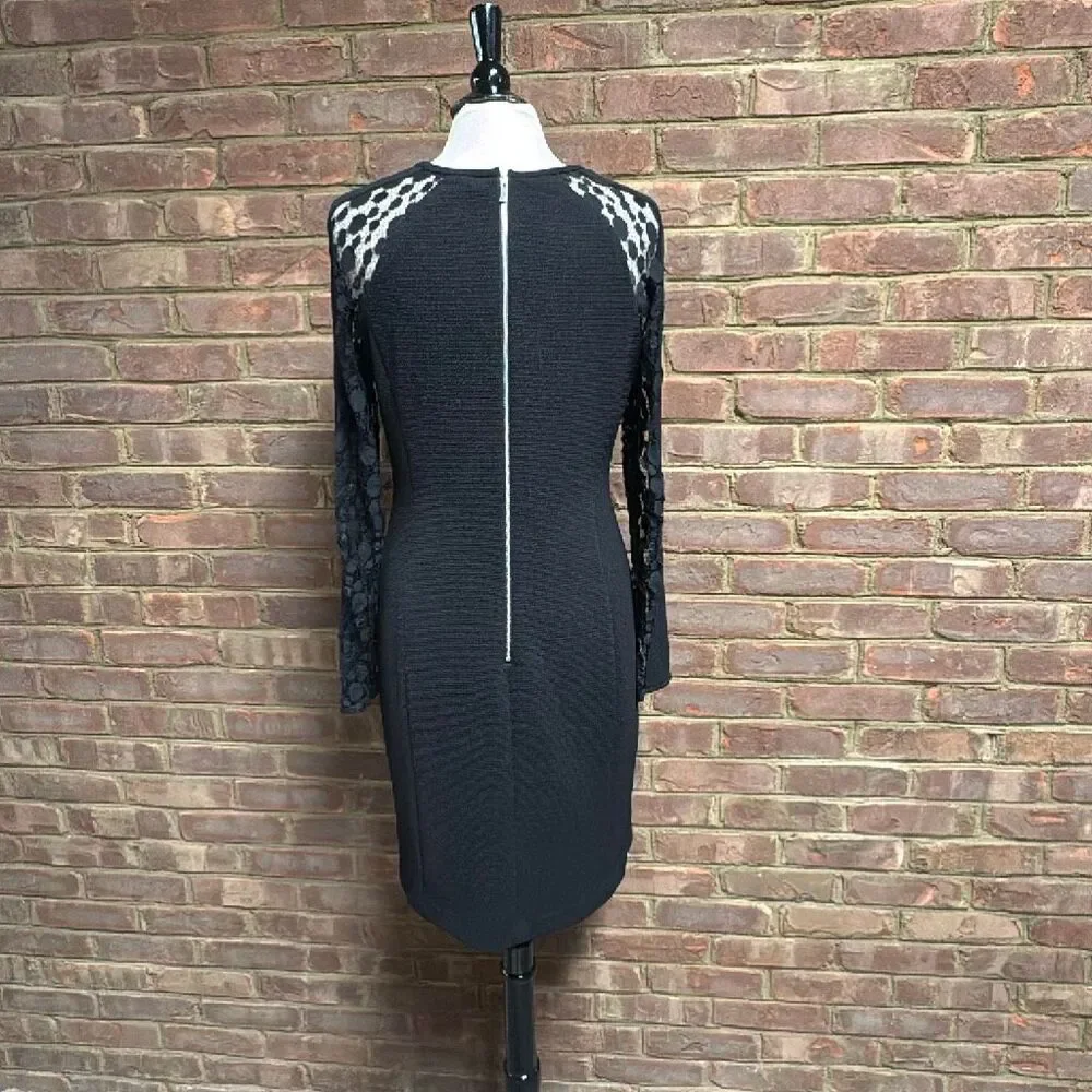 Julia Jordan Women’s Black Long Sleeve Lace Sheath Dress Sz 12